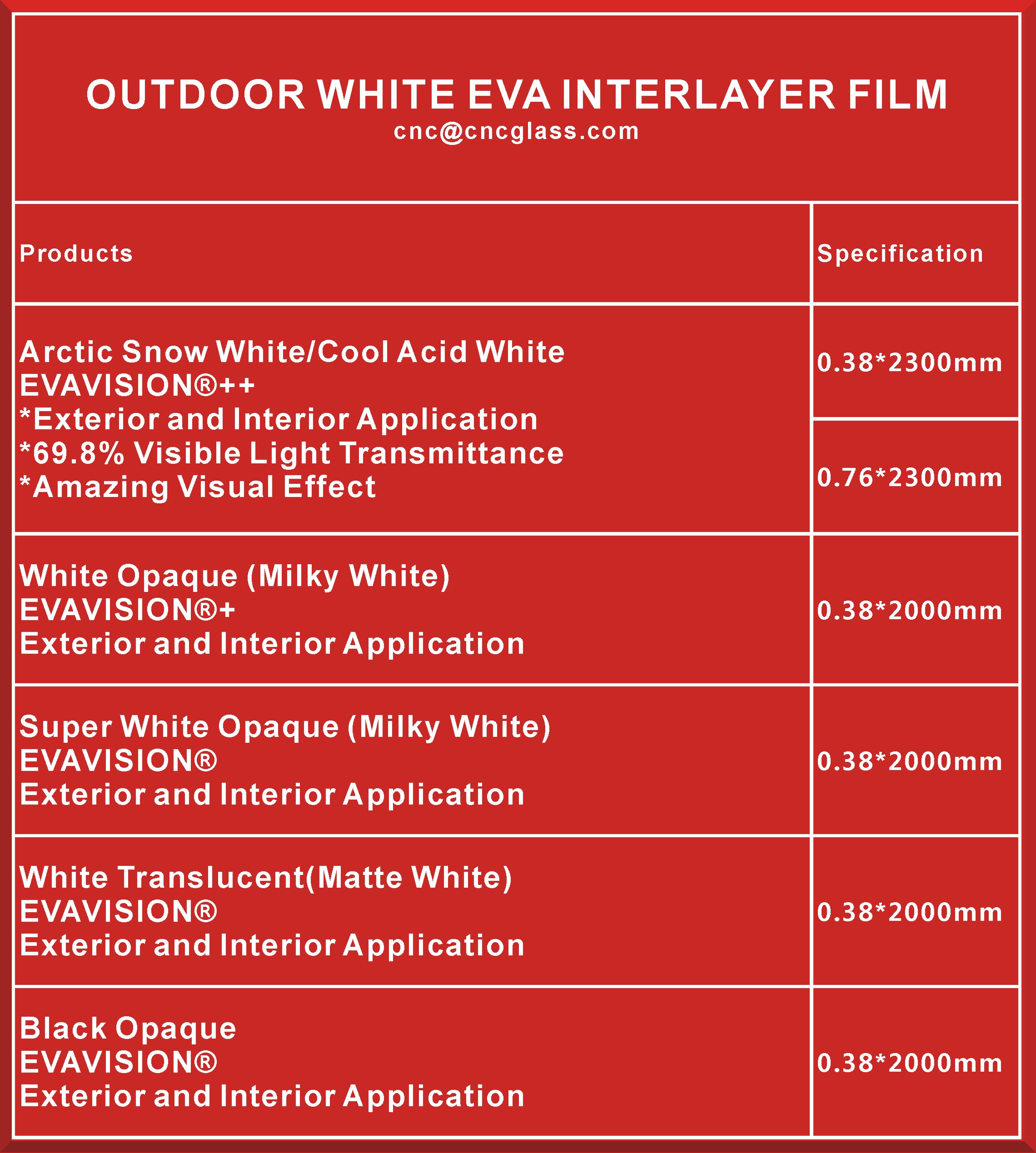 WHITE EVA INTERLAYER FILM