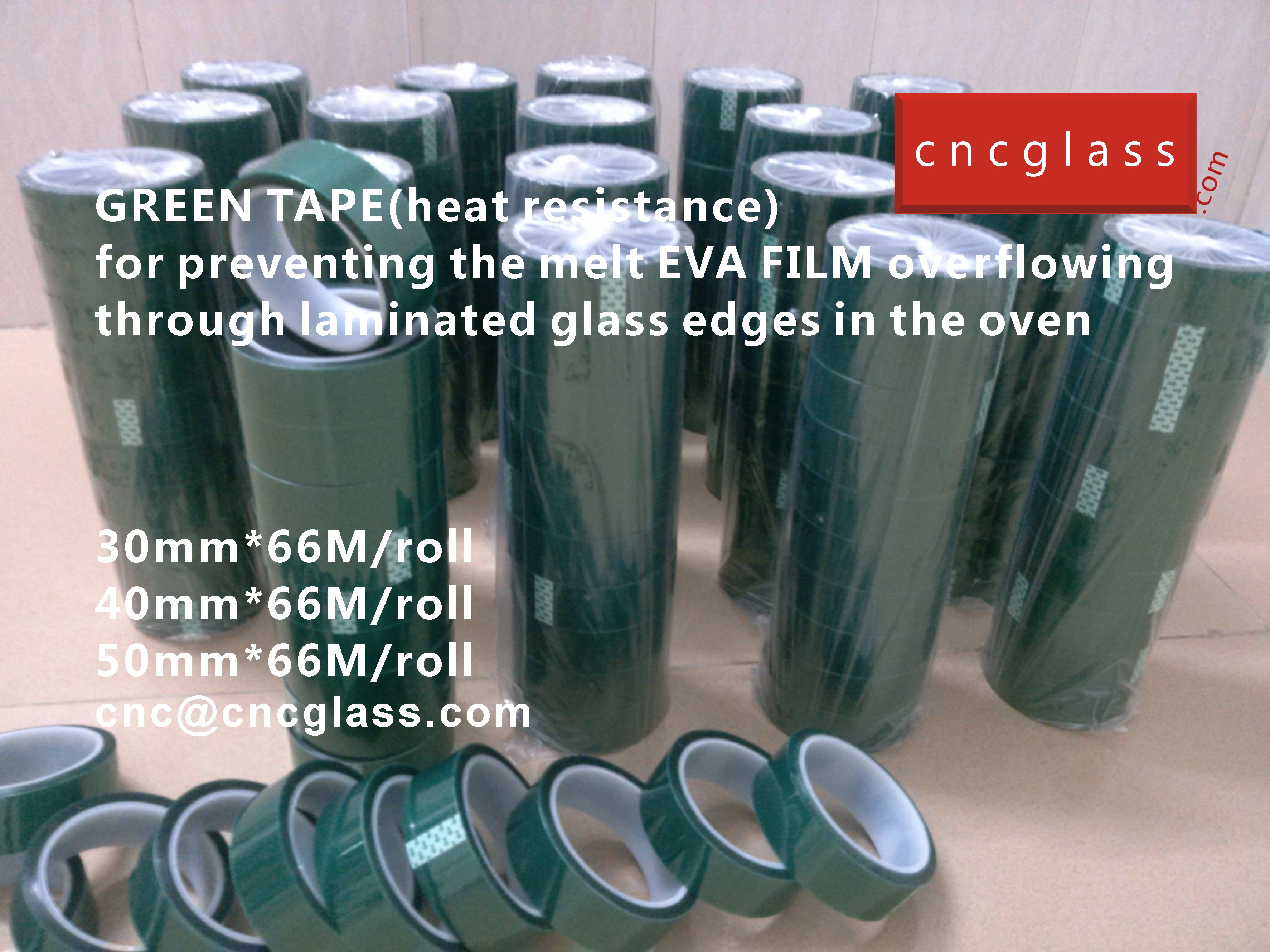 07 HOW TO USE GREEN TAPE(HEAT RESISTANCE) IN EVA FILM GLASS LAMINATING GLAZING