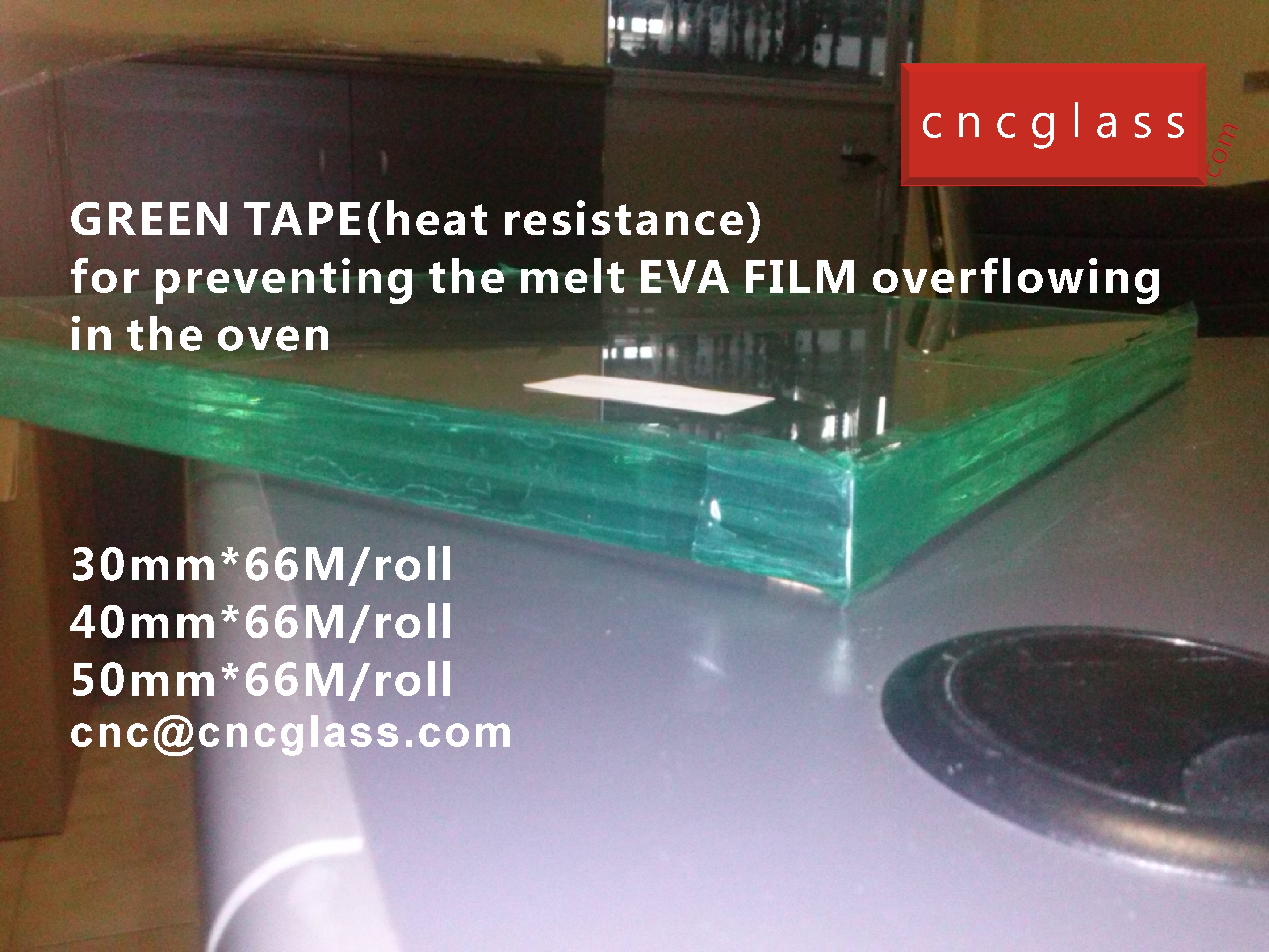 02 HOW TO USE GREEN TAPE(HEAT RESISTANCE) IN EVA FILM GLASS LAMINATING