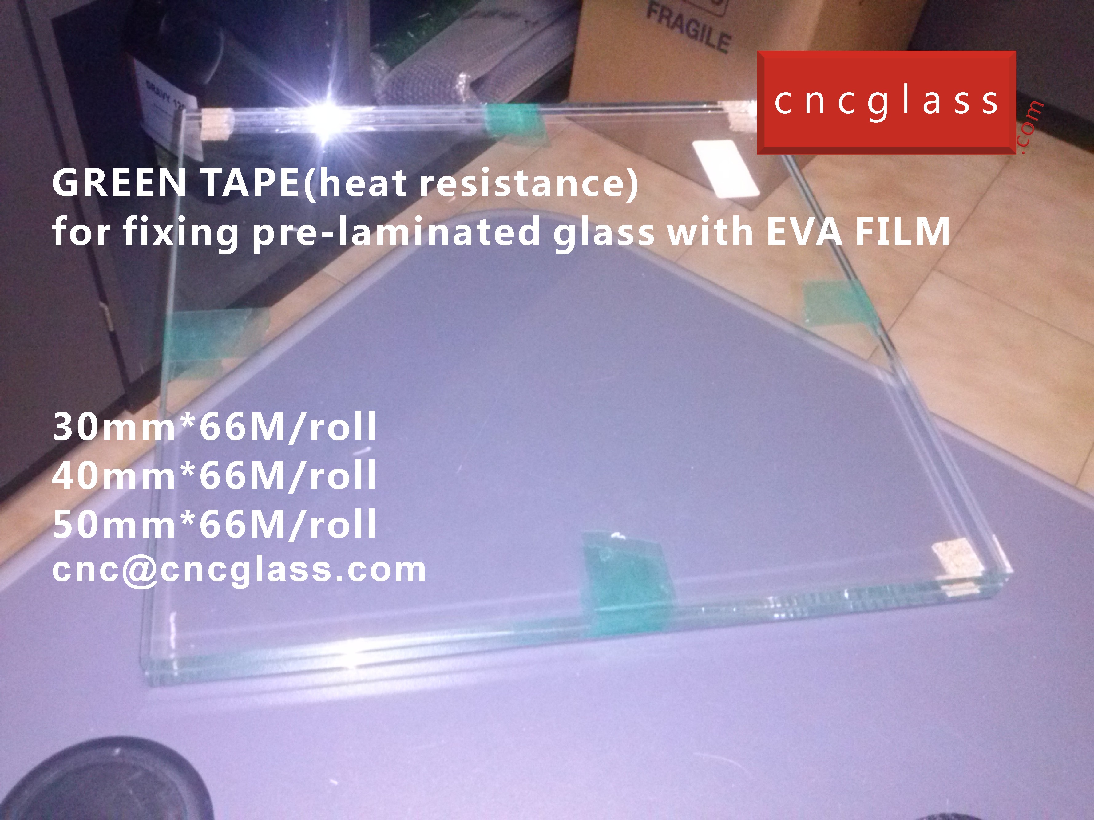 03 HOW TO USE GREEN TAPE(HEAT RESISTANCE) IN EVA FILM GLASS LAMINATING